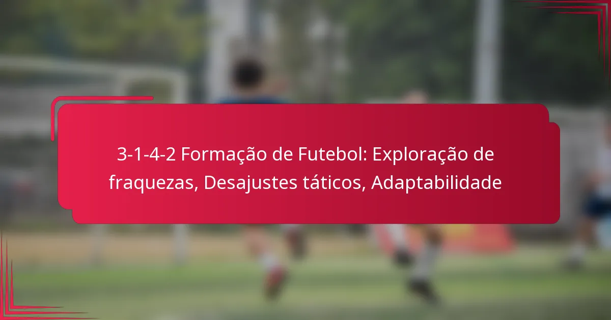 Read more about the article 3-1-4-2 Formação de Futebol: Exploração de fraquezas, Desajustes táticos, Adaptabilidade