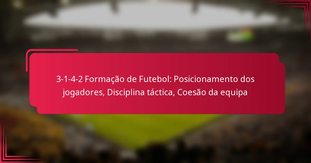 Read more about the article 3-1-4-2 Formação de Futebol: Posicionamento dos jogadores, Disciplina táctica, Coesão da equipa