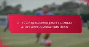 Read more about the article 3-1-4-2 Variação: Mudança para 4-4-2, Largura vs. jogo central, Mudanças estratégicas